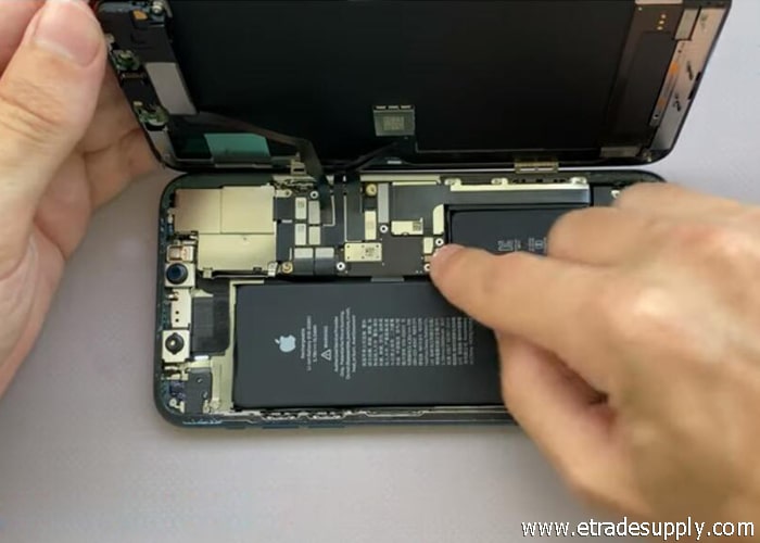 connect the display flex cables and the battery cable
