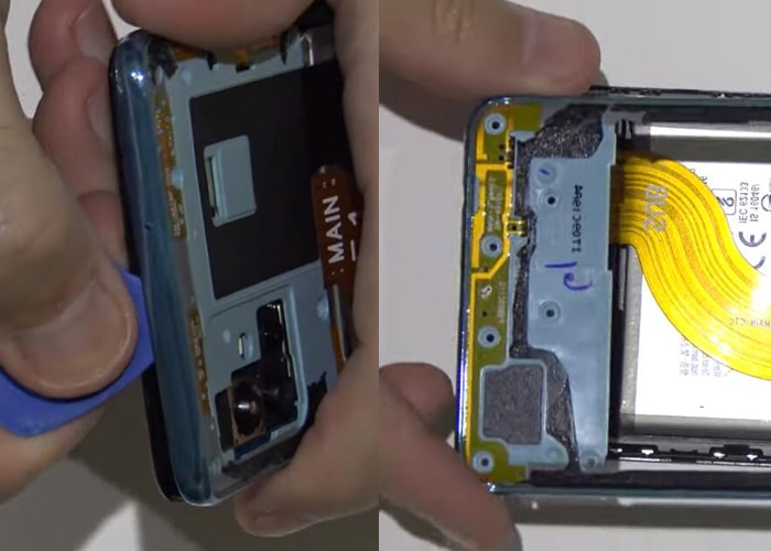 slice and separate the middle frame from the display