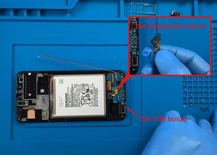 remove the fingerprint sensor from the SUB board