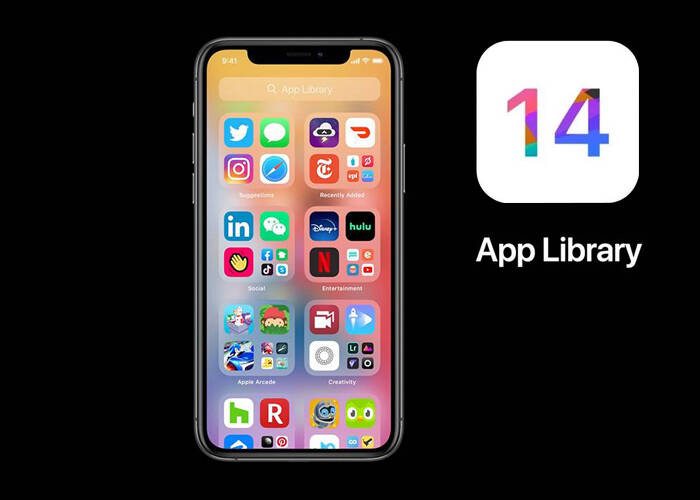 iOS 14 App library drawer