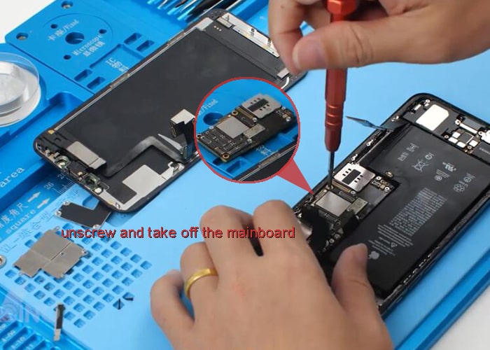 unscrew and take out the mainboard