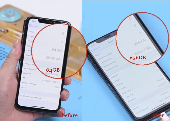 iPhone X memory upgrade successfully