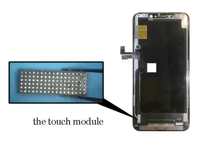 the touch module on the iPhone 11 display