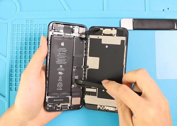 disconnect the battery flex and display flex