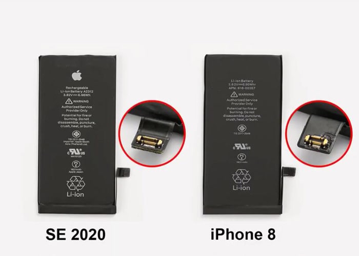 difference between iPhone SE battery and iPhone 8 battery