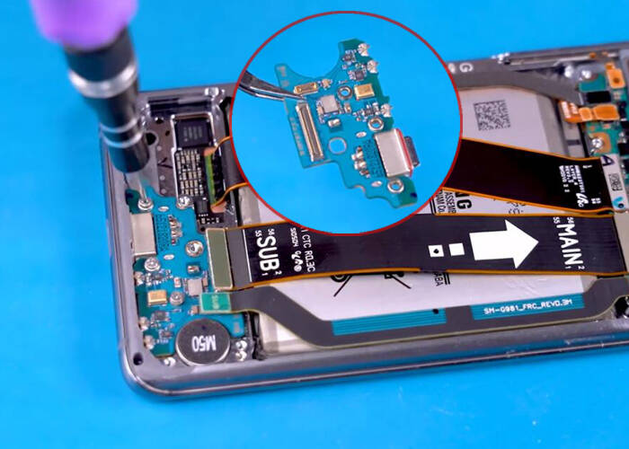 take off the charging port PCB board