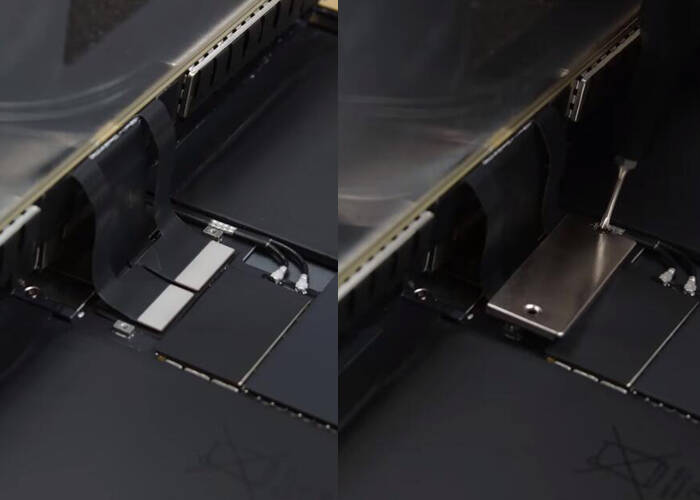 Connect the display flex and fixing it with metal shield and screws