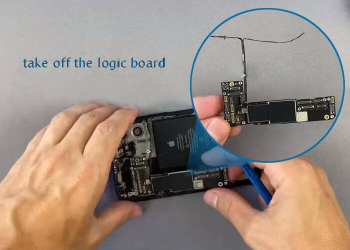 Take off the iPhone 12 logic board