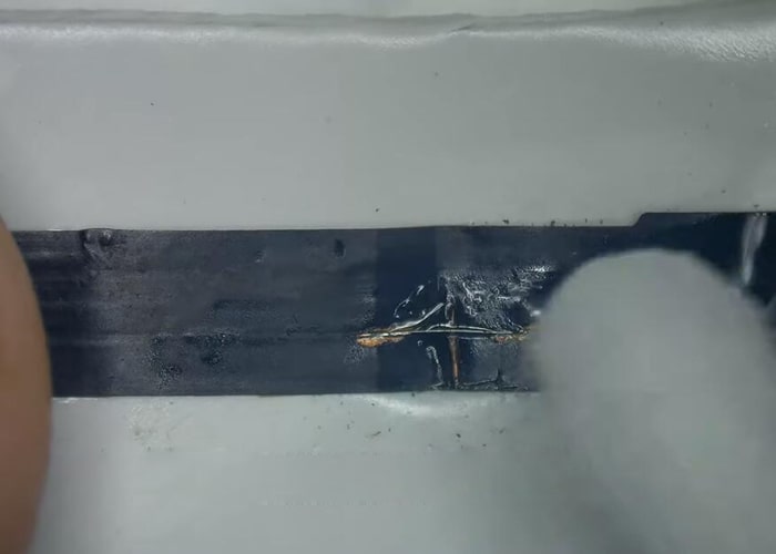 Clean the flex with PCB board cleaner