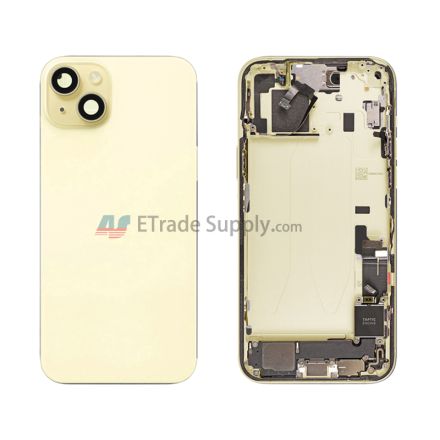 For Apple iPhone 15 Plus Rear Housing Assembly Replacement - Yellow - Grade S+