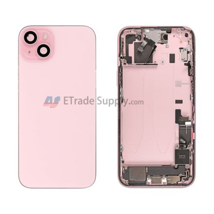 For Apple iPhone 15 Plus Rear Housing Assembly Replacement - Pink - Grade S+