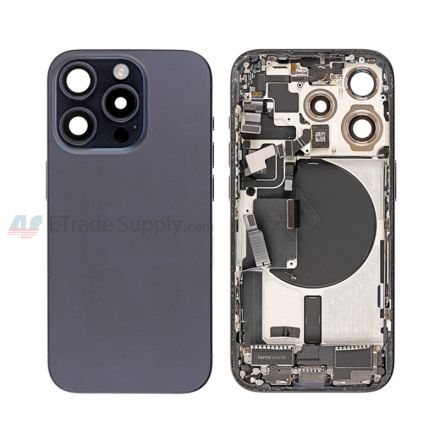 For Apple iPhone 15 Pro Rear Housing Assembly Replacement - Blue - Grade S+