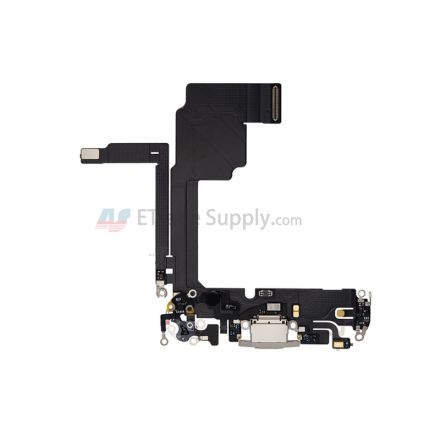 For Apple iPhone 15 Pro Charging Port Flex Cable Ribbon Replacement - White Titanium - Grade S+
