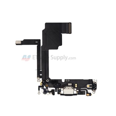 For Apple iPhone 15 Pro Charging Port Flex Cable Ribbon Replacement - Black Titanium - Grade S+