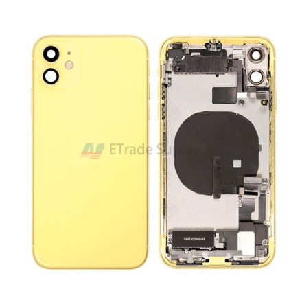 For Apple iPhone 11 Rear Housing with Battery Door and Apple Logo Replacement - Yellow - Grade S+