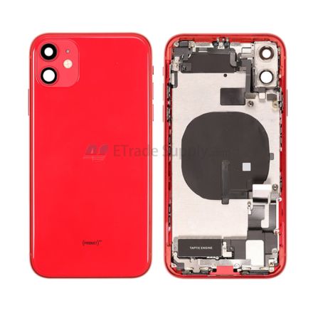 For Apple iPhone 11 Rear Housing with Battery Door and Apple Logo Replacement - Red - Grade S+
