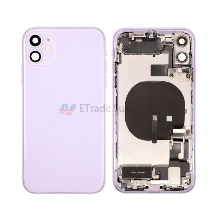 For Apple iPhone 11 Rear Housing with Battery Door and Apple Logo Replacement - Purple - Grade S+