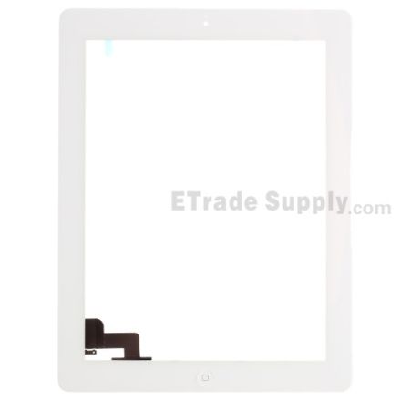 For Apple iPad 2 Digitizer Touch Screen Assembly Replacement - White - Grade S