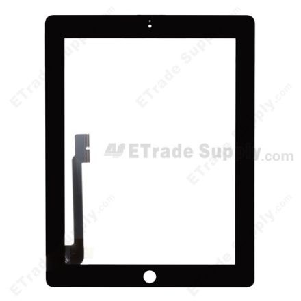 For Apple iPad 3/iPad 4 Digitizer Touch Screen Replacement - Black - Grade S