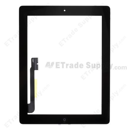 For Apple iPad 3 Digitizer Touch Screen Assembly Replacement - Black - Grade S