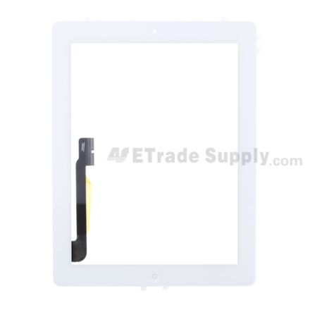 For Apple iPad 3 Digitizer Touch Screen Assembly Replacement - White - Grade S
