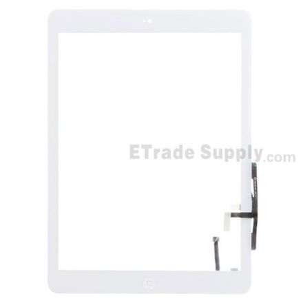 For Apple iPad Air Digitizer Touch Screen Assembly Replacement (Wifi Plus 3G Version) - White - Grade S