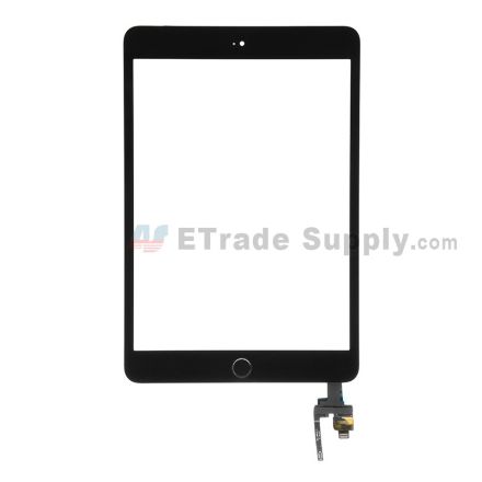 For Apple iPad Mini 3 Digitizer Touch Screen Assembly with IC Board Replacement - Black - Grade S