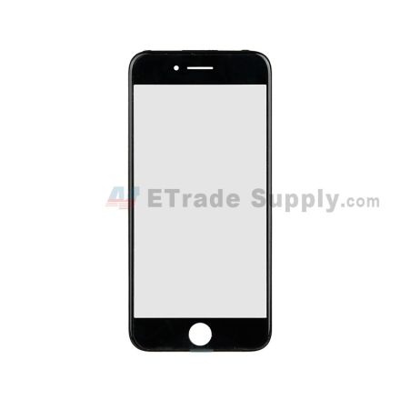 For Apple iPhone 7 Glass Lens with Frame Replacement - Black - Grade S+