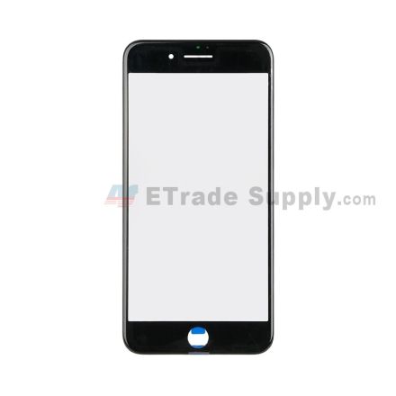 For Apple iPhone 7 Plus Glass Lens with Frame Replacement - Black - Grade S+