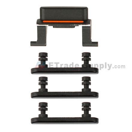 For Apple iPhone 7 Side Keys Replacement (4 pcs/set) - Jet Black - Grade S+