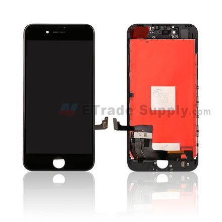 For Apple iPhone 7 LCD Screen and Digitizer Assembly with Frame Replacement - Black - Grade R