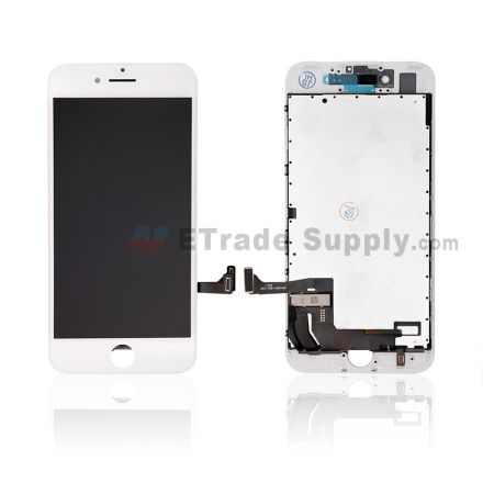 For Apple iPhone 7 LCD Screen and Digitizer Assembly with Frame Replacement - White - Grade R