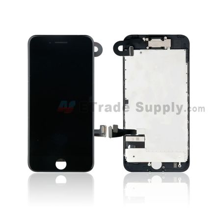 For Apple iPhone 7 LCD Screen and Digitizer Assembly with Frame and Small Parts Replacement (Without Home Button) - Black - Grade R