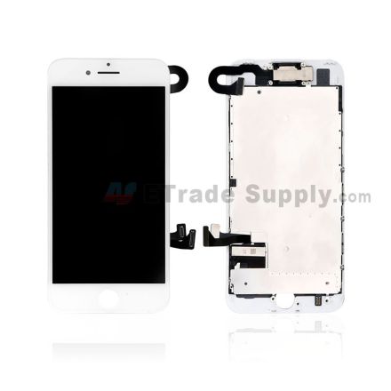 For Apple iPhone 7 LCD Screen and Digitizer Assembly with Frame and Small Parts Replacement (Without Home Button) - White - Grade R