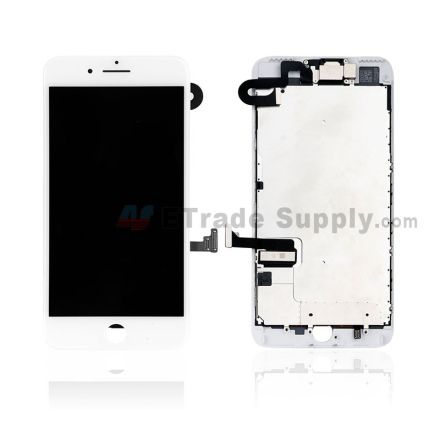 For Apple iPhone 7 Plus LCD Screen and Digitizer Assembly with Frame and Small Parts Replacement (Without Home Button) - White - Grade R