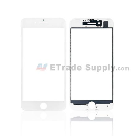For Apple iPhone 7 Glass Lens with Frame and Optical Clear Adhesive Replacement - White - Grade S+