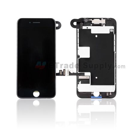 For Apple iPhone 8 LCD Assembly with Frame and Small Parts Replacement (No Home Button and With Auto Brightness Function) - Black - Grade S+
