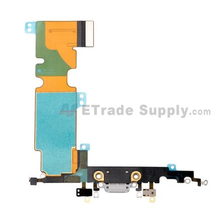 For Apple iPhone 8 Plus Charging Port Flex Cable Ribbon Replacement - Light Gray - Grade S+