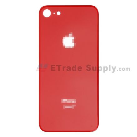 For Apple iPhone 8 Battery Door with Apple Logo Replacement - Red - Grade S+
