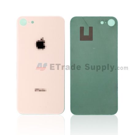 For Apple iPhone 8 Battery Door with Apple Logo Replacement - Gold - Grade S+