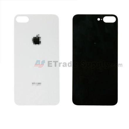 For Apple iPhone 8 Plus Battery Door with Apple Logo Replacement - White - Grade S+