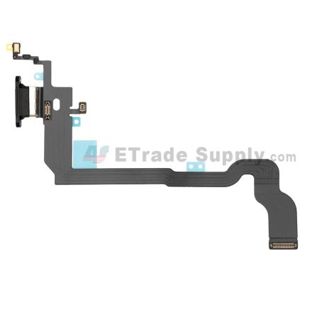 For Apple iPhone X Charging Port Flex Cable Ribbon Replacement - Black - Grade S+