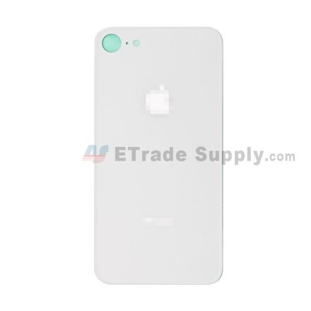 For Apple iPhone 8 Battery Door with Apple Logo Replacement - White - Grade R