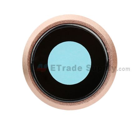 For Apple iPhone 8 Camera Lens with Bezel Replacement - Gold - Grade S+