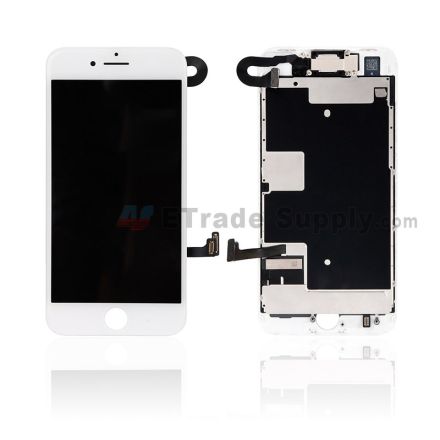 For Apple iPhone 8 LCD Assembly with Frame and Small Parts Replacement (No Home Button and With Auto Brightness Function) - White - Grade R