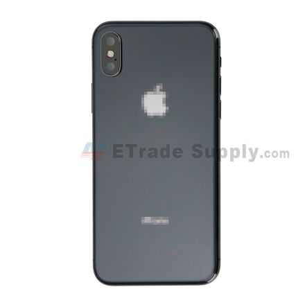 For Apple iPhone X Rear Housing Assembly with Battery Door and Apple Logo Replacement - Space Gray - Grade S+