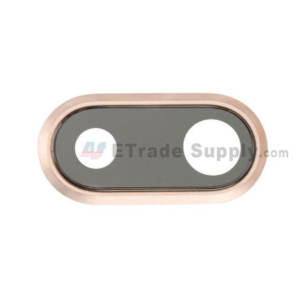 For Apple iPhone 8 Plus Camera Lens with Bezel Replacement - Gold - Grade S+