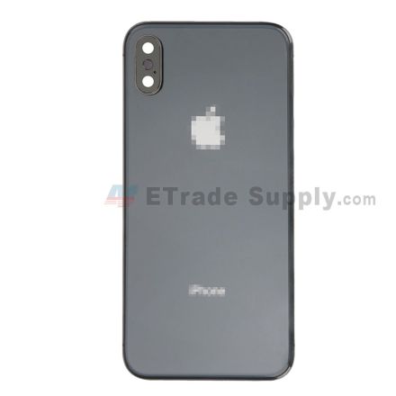 For Apple iPhone X Rear Housing with Battery Door and Apple Logo Replacement - Dark Gray - Grade S+