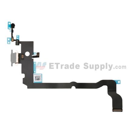 For Apple iPhone XS Max Charging Port Flex Cable Ribbon Replacement - Silver - Grade S+