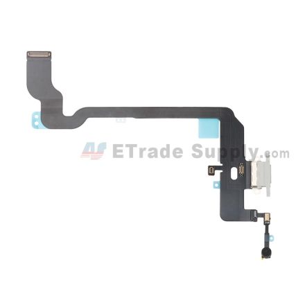 For Apple iPhone XS Charging Port Flex Cable Ribbon Replacement - Silver - Grade S+